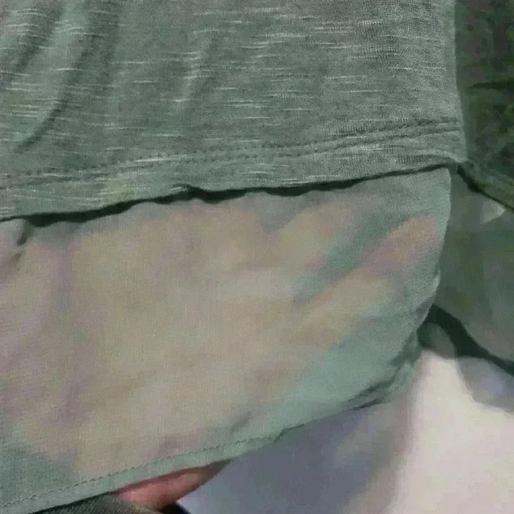 style and Co. moss/ army green top lightweight layered top long sleeve size L - Picture 3 of 5